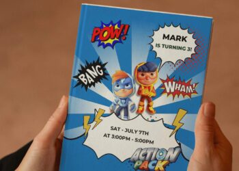 (Free Editable PDF) Super Awesome Action Pack Superheroes Birthday Invitation Templates