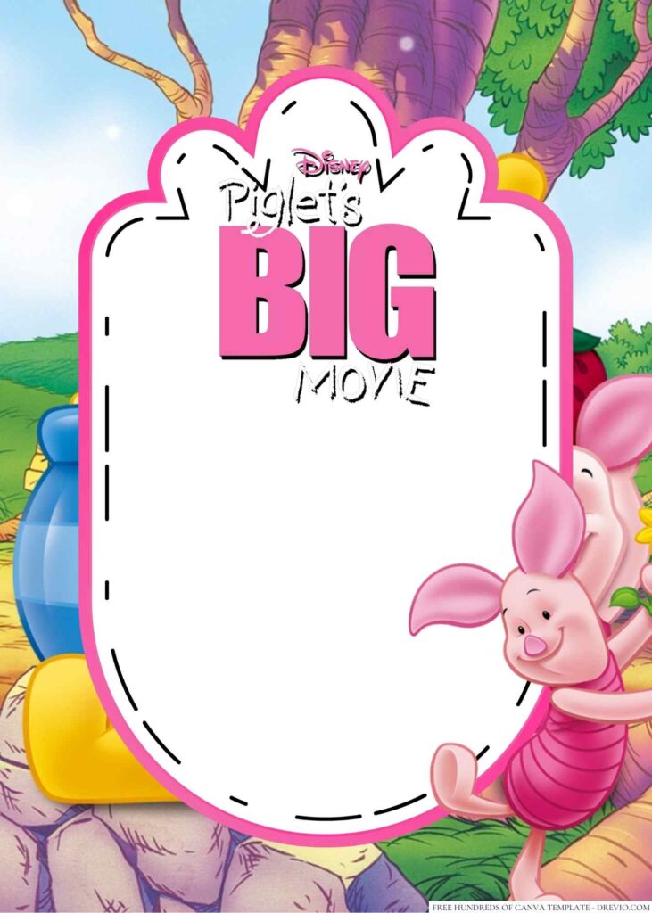 Invitation Template of 18+ Piglet's Big Movie Canva Birthday Invitation Templates 3