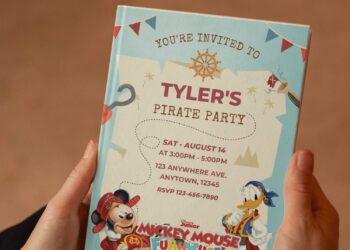 (Free Editable PDF) Fun Mickey Mouse Pirate Adventure Birthday Invitation Templates E