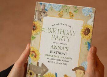 (Free Editable PDF) Gorgeous Watercolor Floral Farm Birthday Invitation Templates
