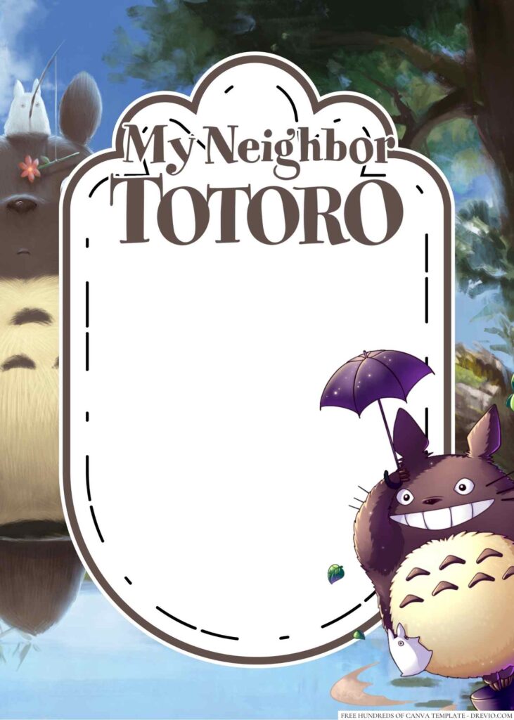 Invitation Template of 22+ My Neighbor Totoro Canva Birthday Invitation Templates 2