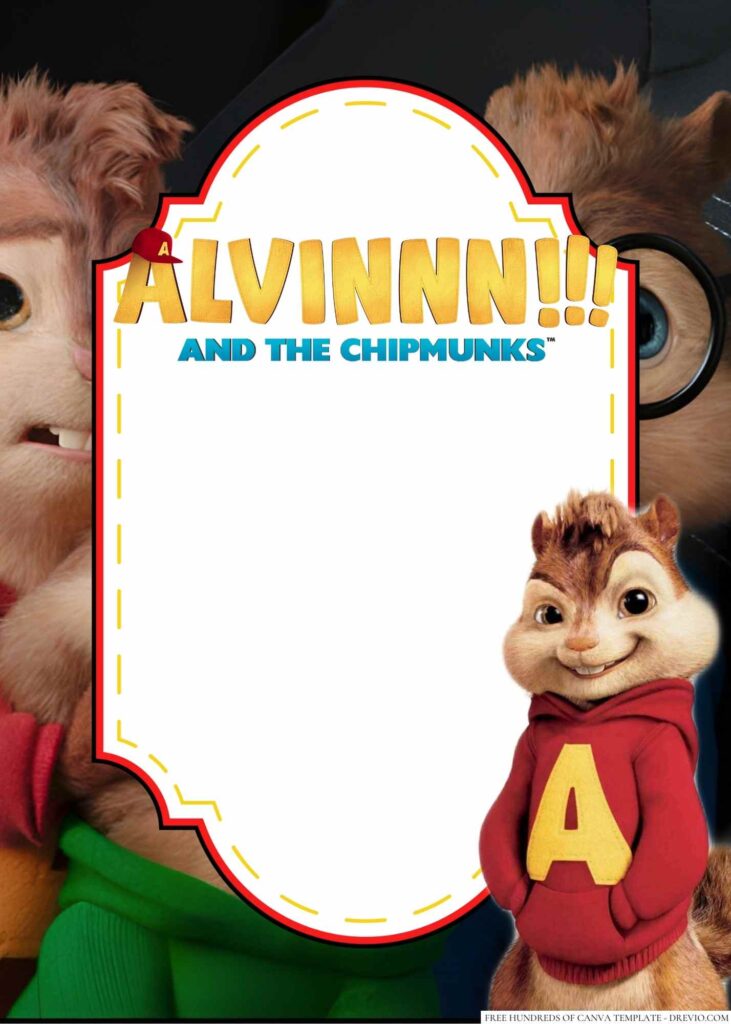 Invitation Template of 18+ Alvin and the Chipmunks Canva Birthday Invitation Templates 3