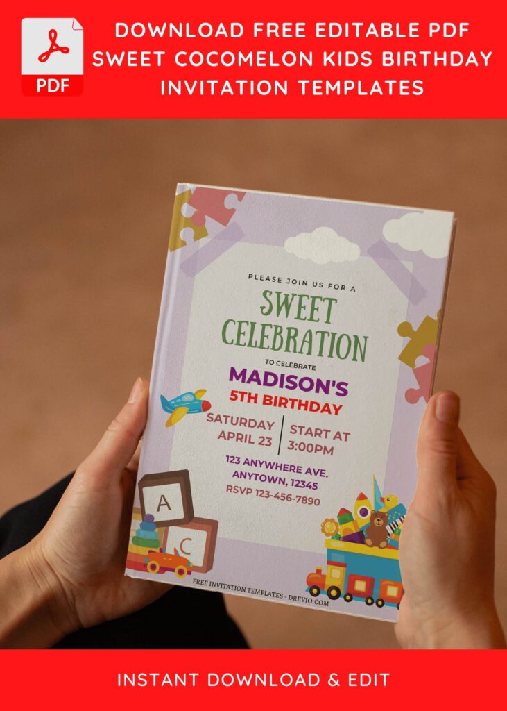 Invitation Template of (Free Editable PDF) Nursery Cocomelon Birthday Invitation Templates 3