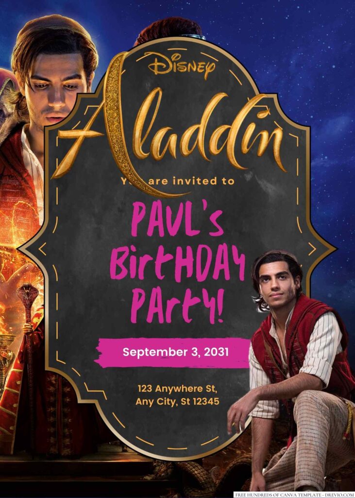 Aladdin Birthday Invitation