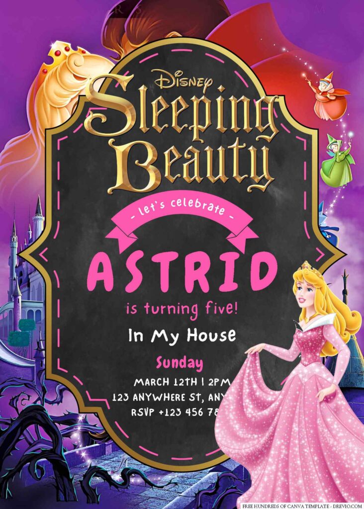 Sleeping Beauty Birthday Invitation