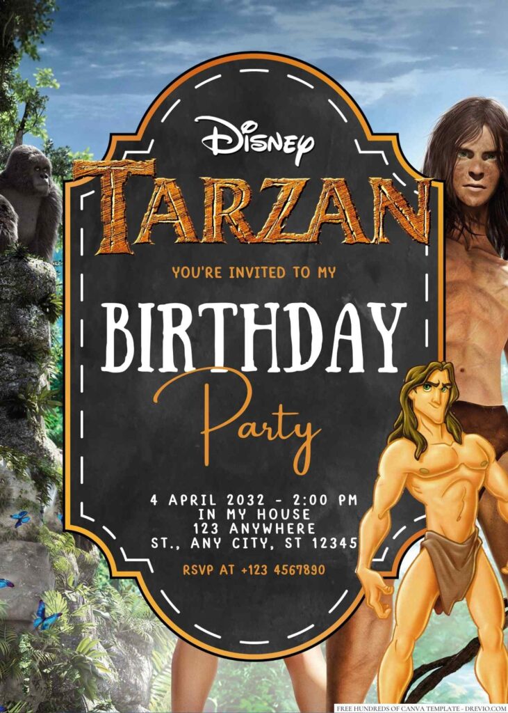 Tarzan Birthday Invitation 