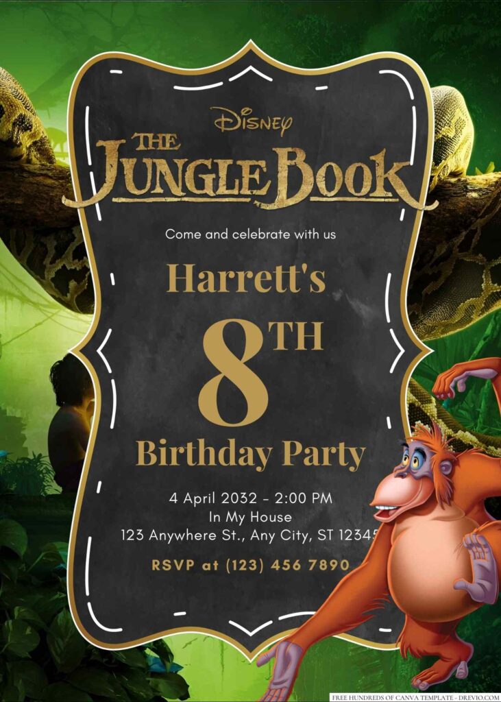 The Jungle Book Birthday Invitation