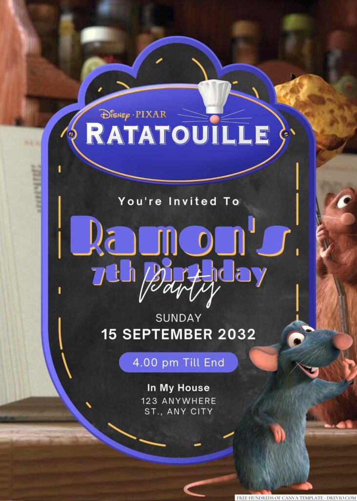 Ratatouille Birthday Invitation