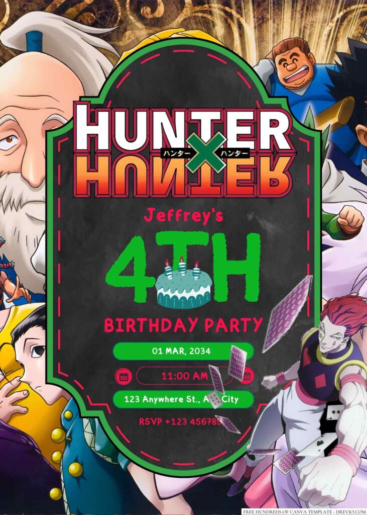 Hunter X Hunter Birthday Invitation