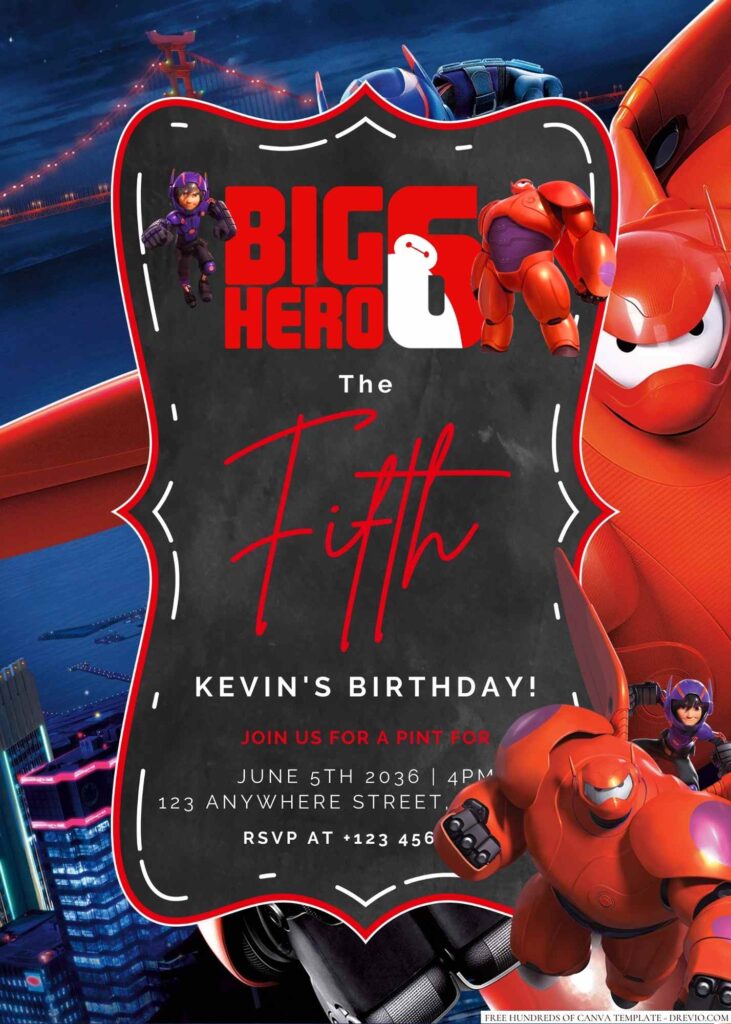 Big Hero 6 Birthday Invitation