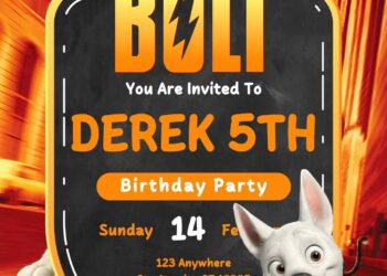 Disney's Bolt Birthday Invitation