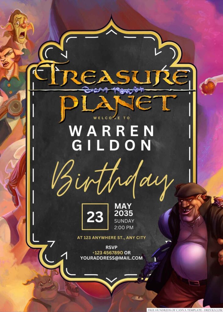 Treasure Planet Birthday Invitation