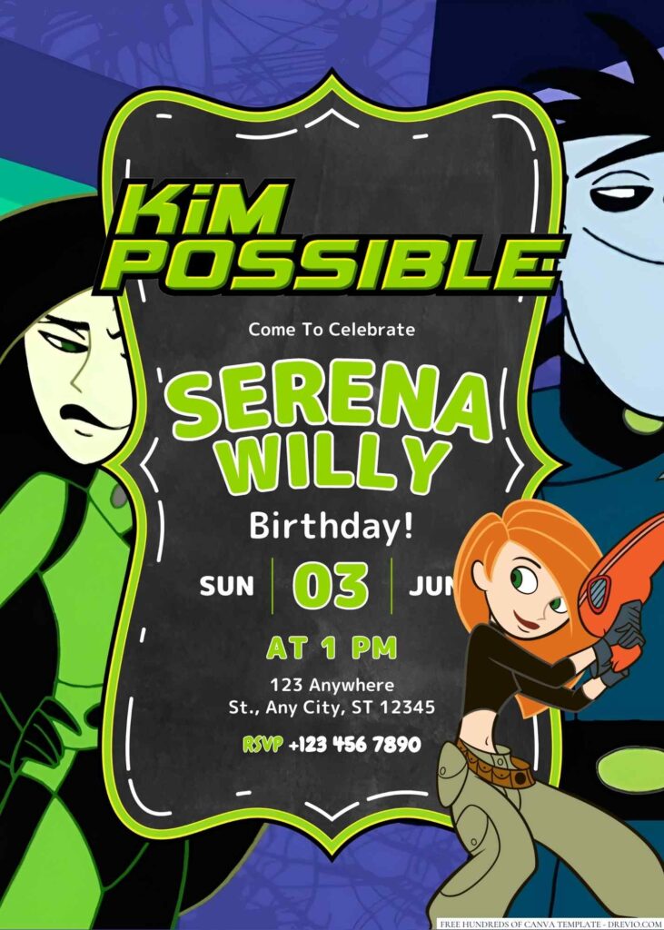 Kim Possible: A Sitch in Time Birthday Invitation