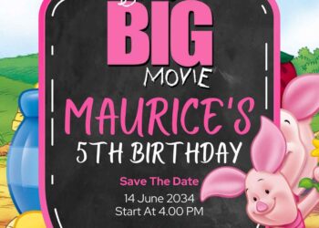 Piglet's Big Movie Birthday Invitation