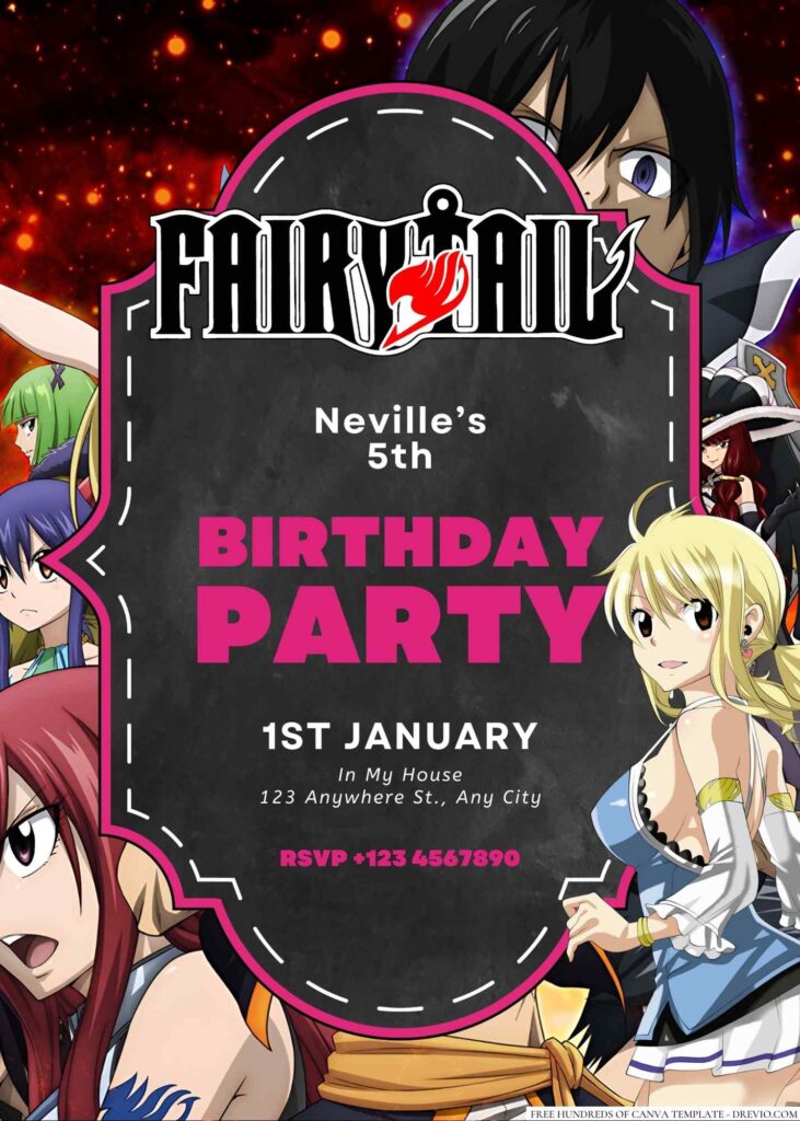 Fairy Tail Birthday Invitation