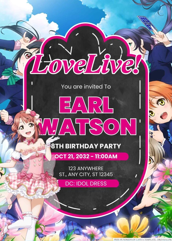 Love Live! Birthday Invitation