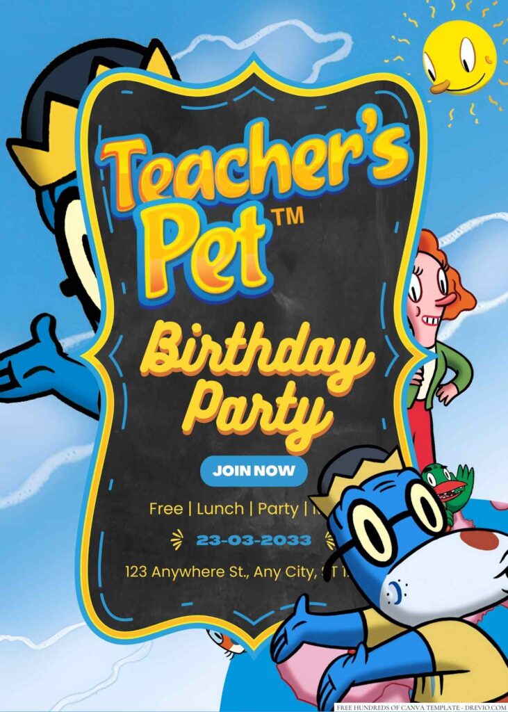 Teacher's Pet Birthday Invitations