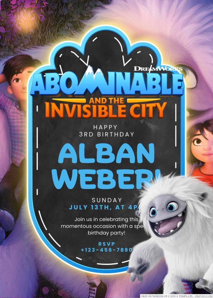 Abominable Birthday Invitation