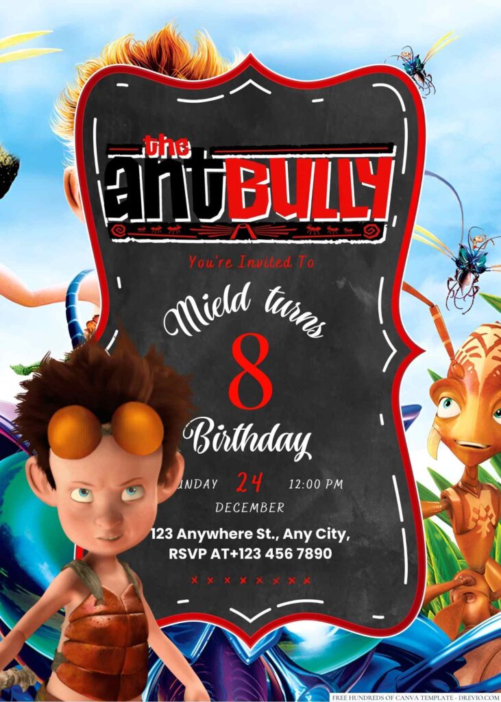 Invitation Template of 20+ The Ant Bully Canva Birthday Invitation Templates 6