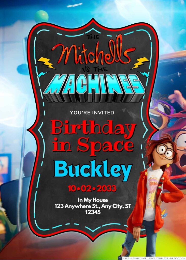 The Mitchells vs. the Machines Birthday Invitation