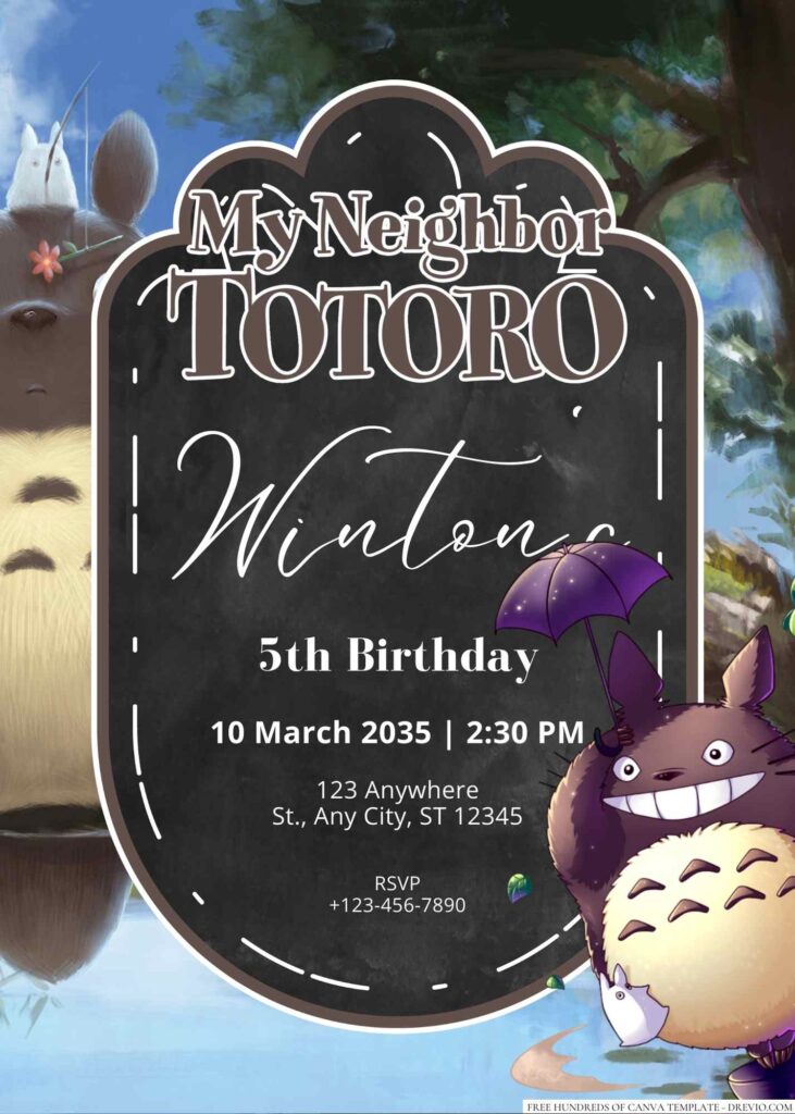  My Neighbor Totoro Birthday Invitation