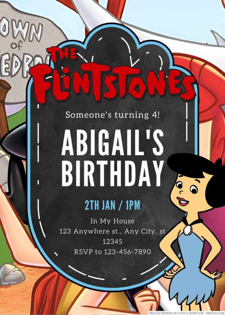 Betty Rubble Birthday Invitation