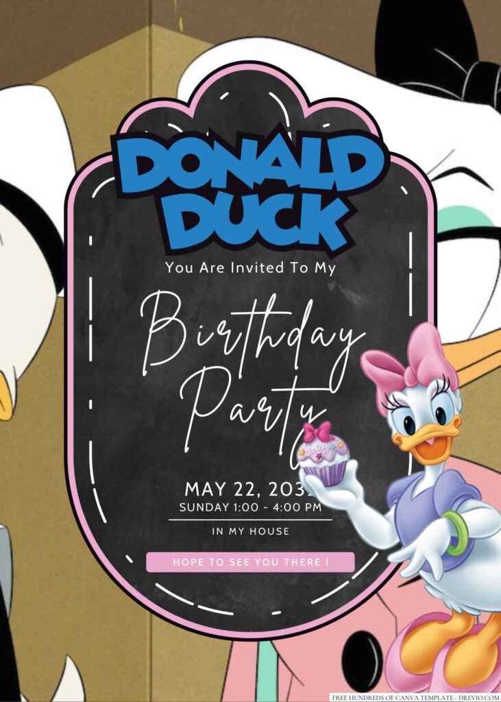  Daisy Duck Birthday Invitation
