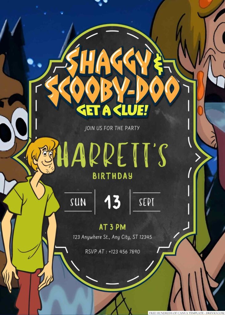 Shaggy Birthday Invitation