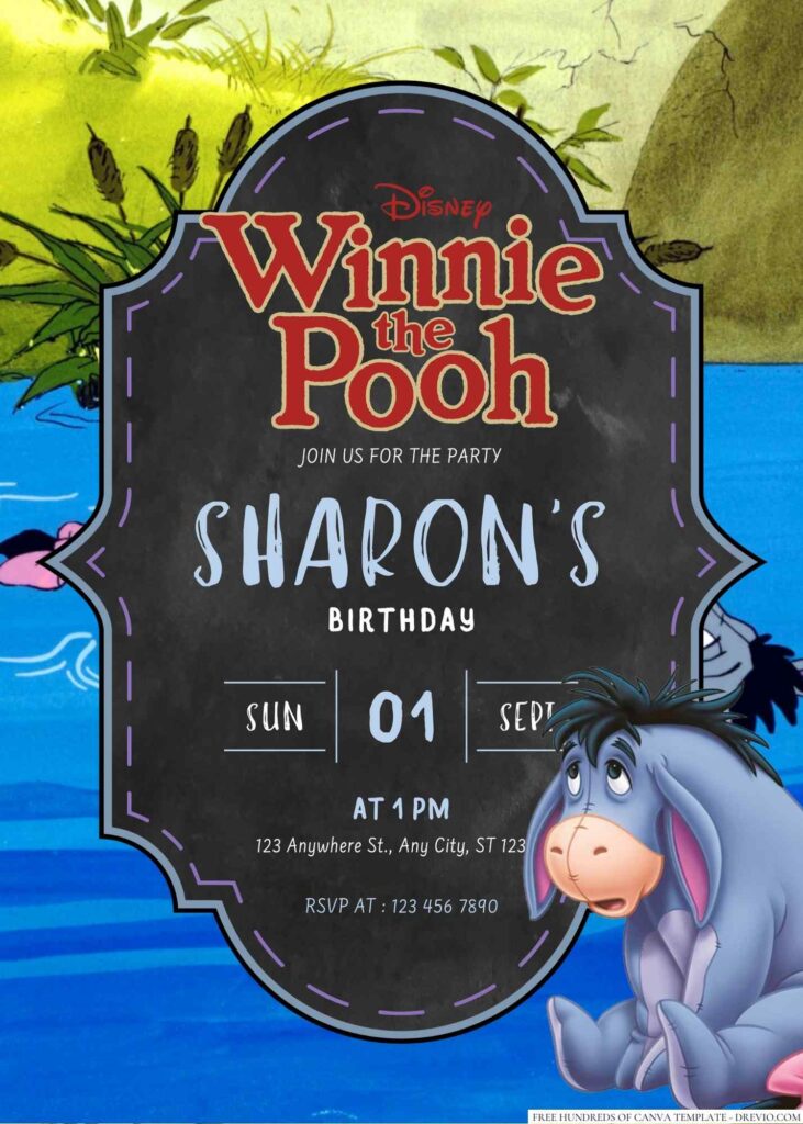 Eeyore Birthday Invitation