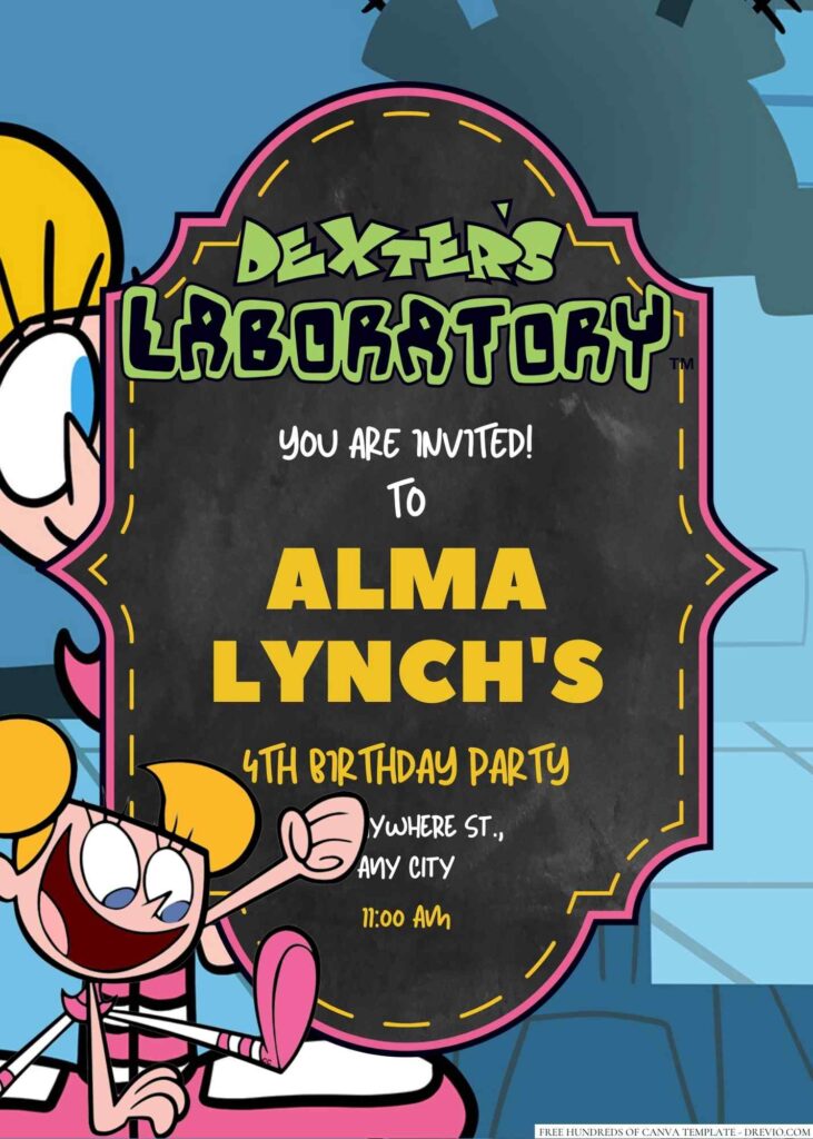 Dee Dee (Dexter's Laboratory) Birthday Invitation