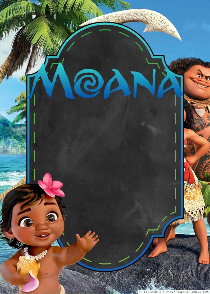 Invitation Template of 18+ Moana Canva Birthday Invitation Templates 3