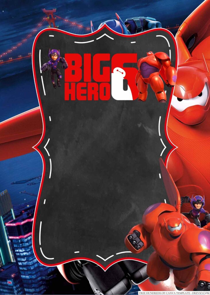 Invitation Template of 20+ Big Hero 6 Canva Birthday Invitation Templates 4