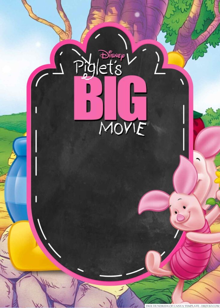 Invitation Template of 18+ Piglet's Big Movie Canva Birthday Invitation Templates 4