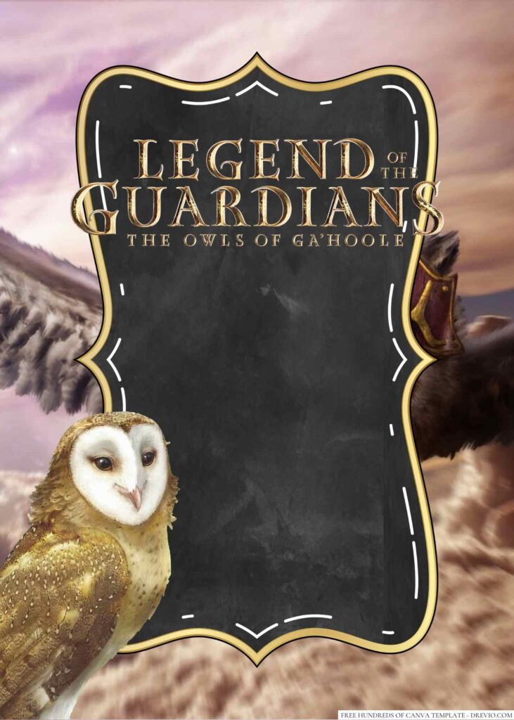 Invitation Template of 20+ Legend of the Guardians Canva Birthday Invitation Templates 4