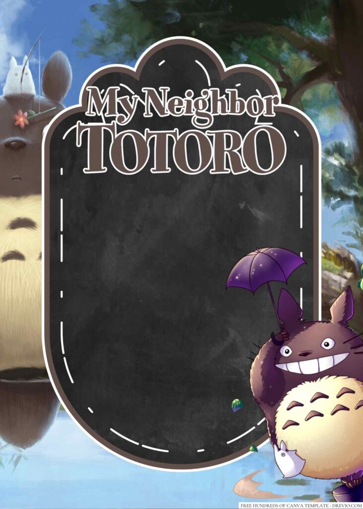 Invitation Template of 22+ My Neighbor Totoro Canva Birthday Invitation Templates 3