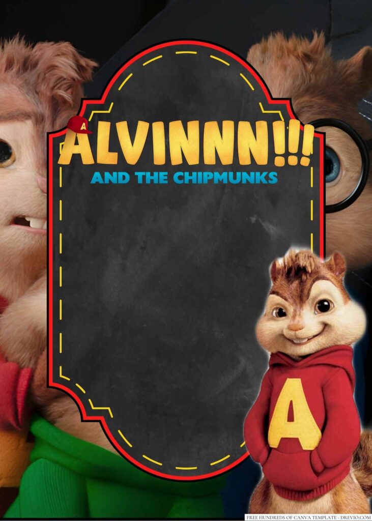 Invitation Template of 18+ Alvin and the Chipmunks Canva Birthday Invitation Templates 4