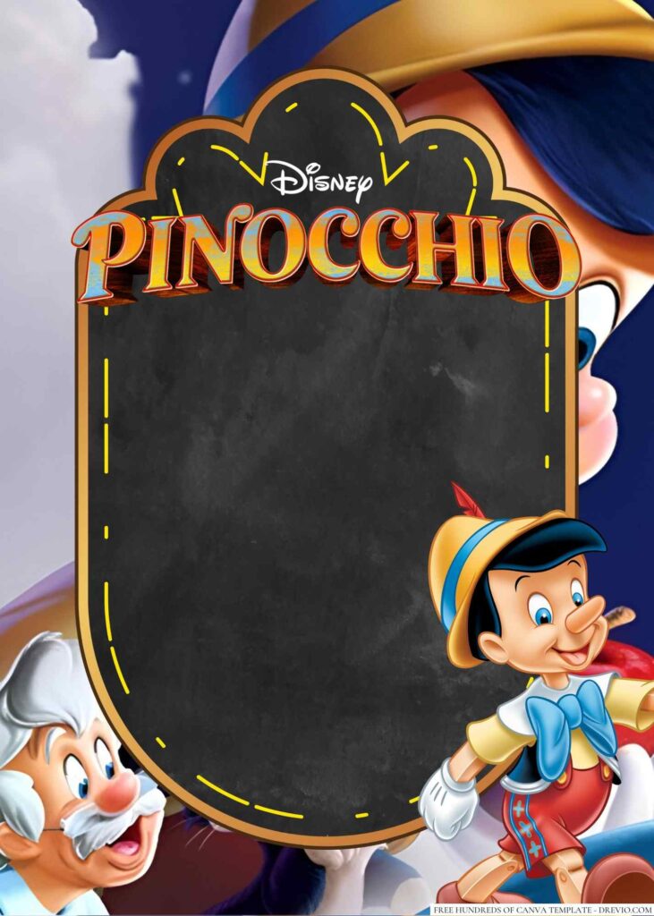 Invitation Template of 14+ Pinocchio Canva Birthday Invitation Templates 4