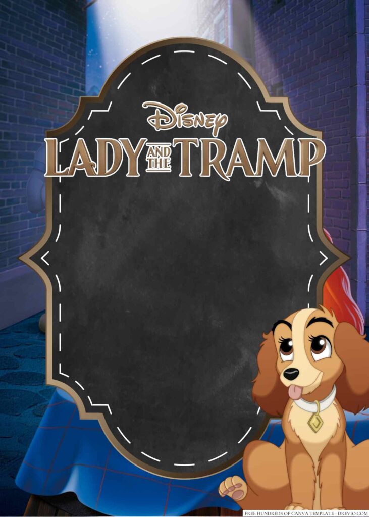 Invitation Template of 16+ Lady and the Tramp Canva Birthday Invitation Templates 4