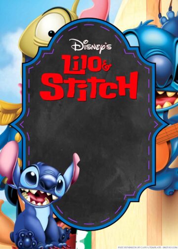 16+ Lilo & Stitch Canva Birthday Invitation Templates | Download ...