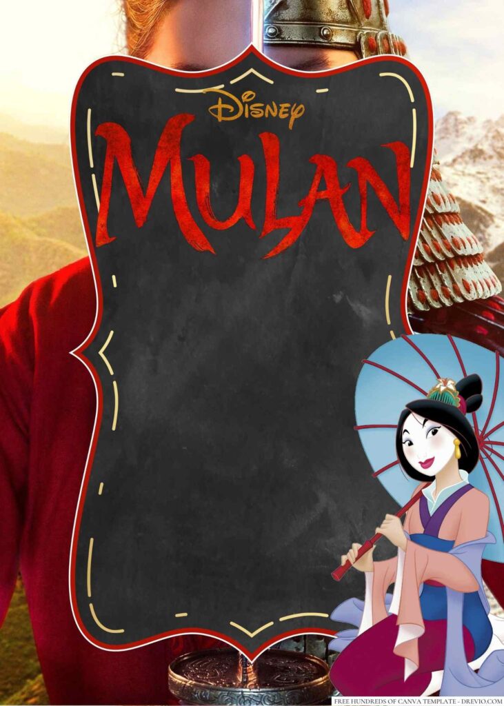 Invitation Template of 16+ Disney Mulan Canva Birthday Invitation Templates 4