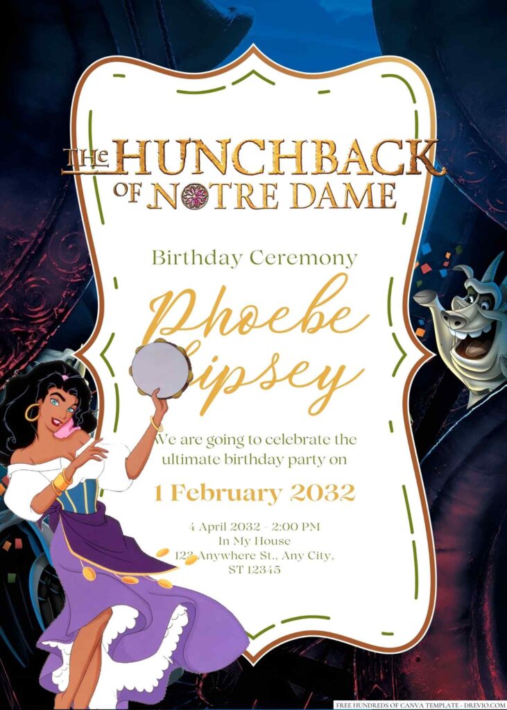 The Hunchback of Notre Dame Birthday Invitation