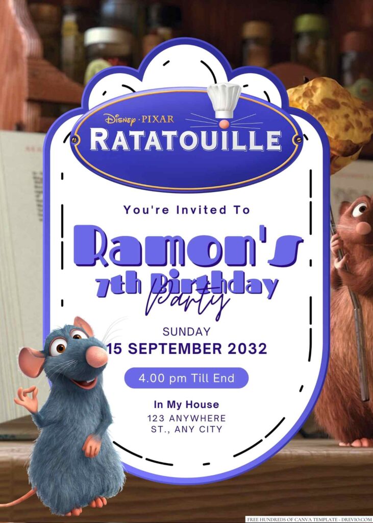 Ratatouille Birthday Invitation