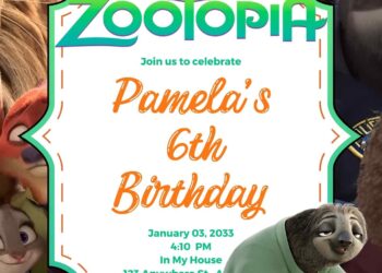 Zootopia Birthday Invitation