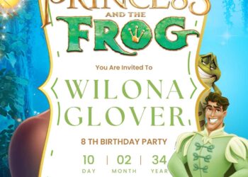 The Princess and the Frog Birthday Invitation