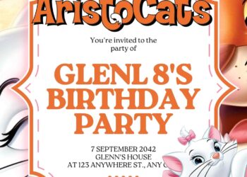 The Aristocats Birthday Invitation