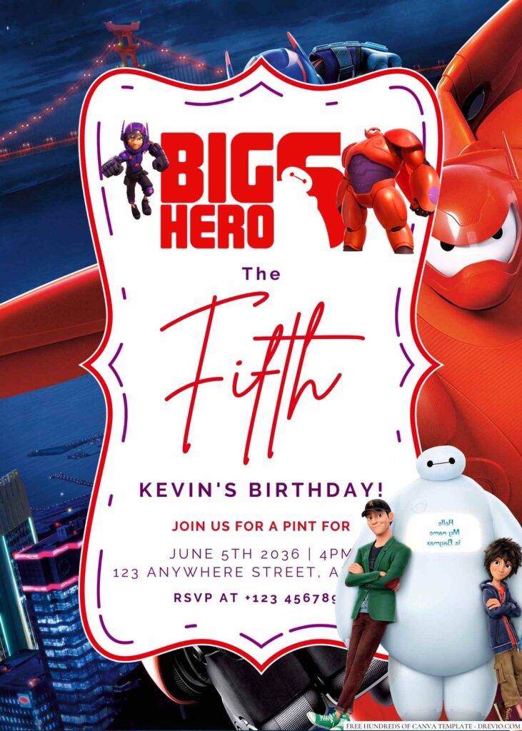 Big Hero 6 Birthday Invitation