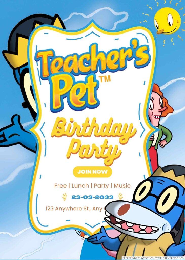 Teacher's Pet Birthday Invitations