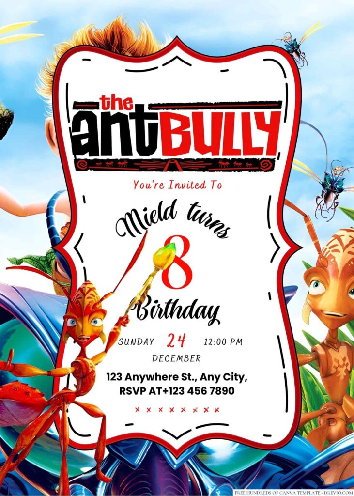 Invitation Template of 20+ The Ant Bully Canva Birthday Invitation Templates 8