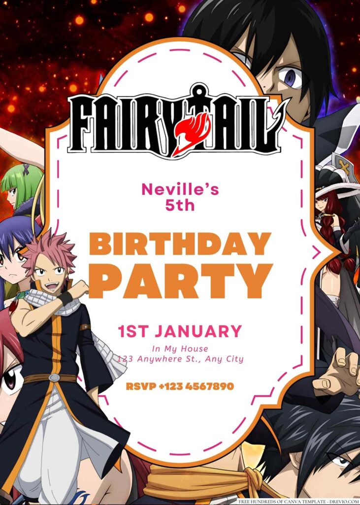 Fairy Tail Birthday Invitation