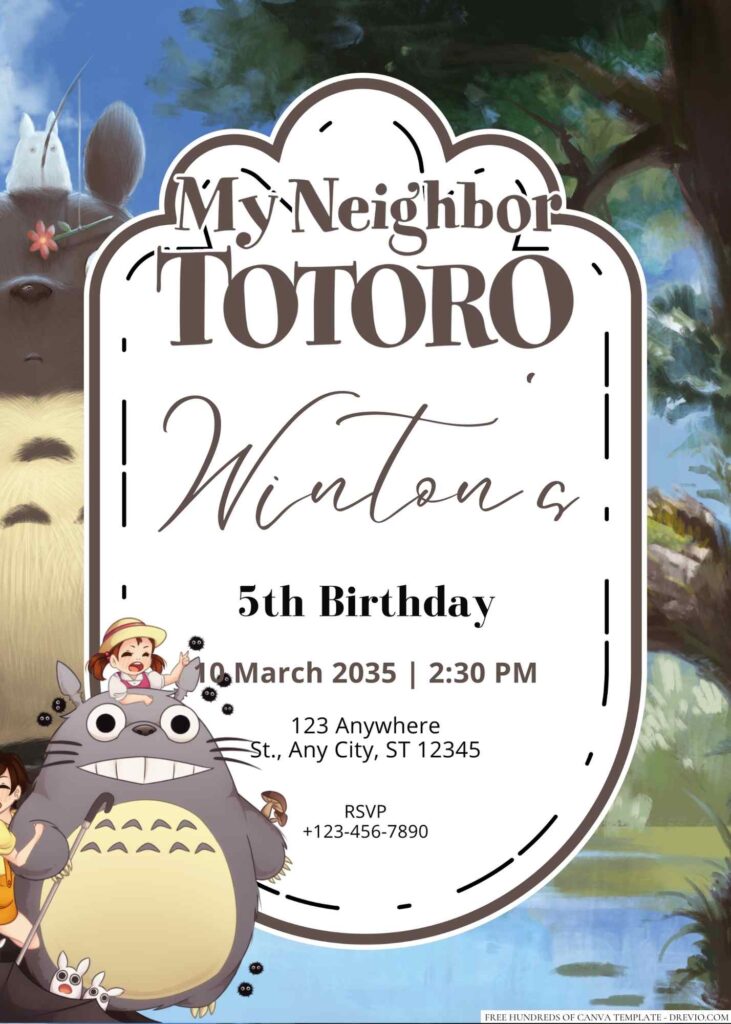  My Neighbor Totoro Birthday Invitation